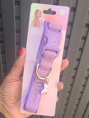 Paris Hilton Lavender Dog Collar with Charms - Purple Lilac - Size M